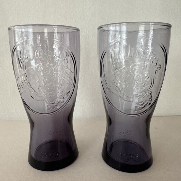 Pair of Vintage Reproductions McDonalds Purple 1955 Speedee Collectors Glasses - Picture 1 of 11